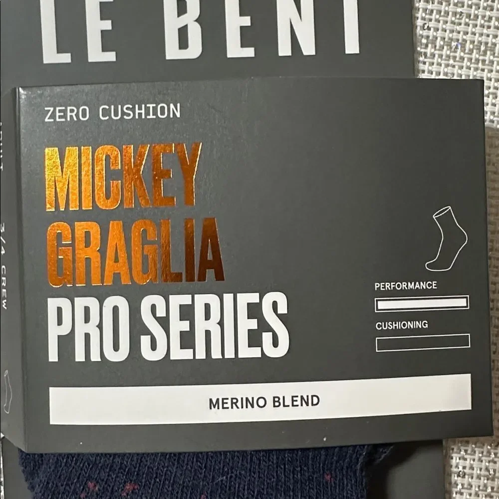 Le Bent Mickey Graglia Pro Series Zero Cushion Merino Wool 3/4 Crew Socks